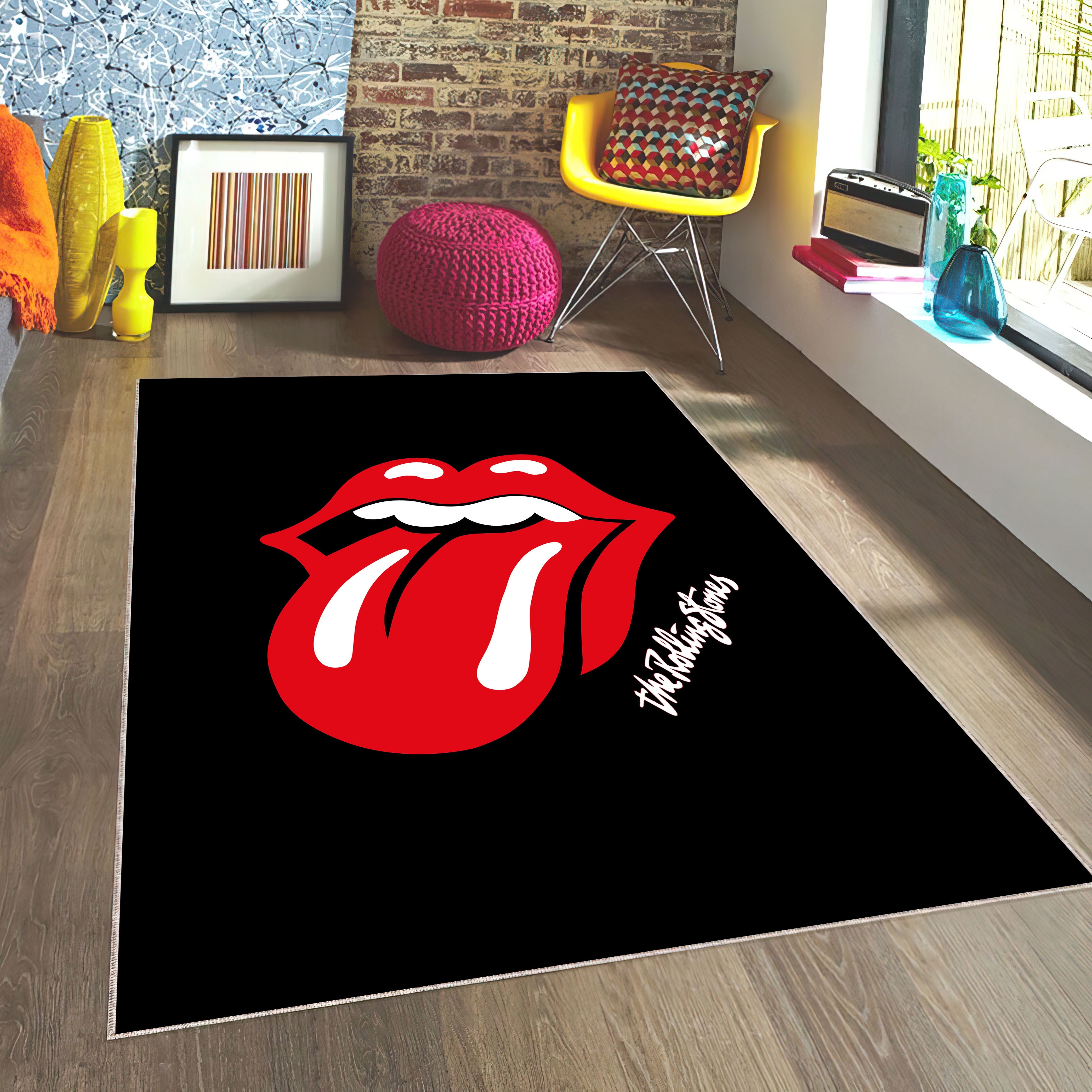 The Rolling Stones Lips and Tongue Logo Carpet